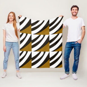 Couverture Polaire Style moderne Brown noir Motif en bande blanche