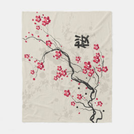 Couverture Polaire Style oriental Sakura Cherry Blossom Art