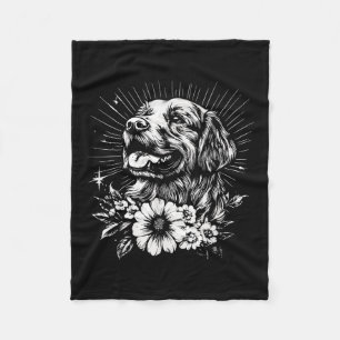 Couverture Polaire Style tatouage Adulte Golden Retriever Retro Chien