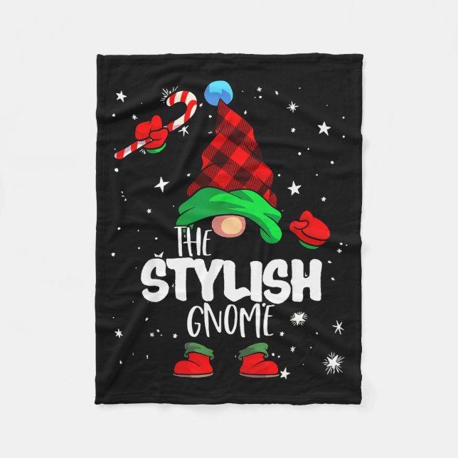 Couverture Polaire Stylish Gnome Red Buffalo Plaid Matching Family Ch (Devant)