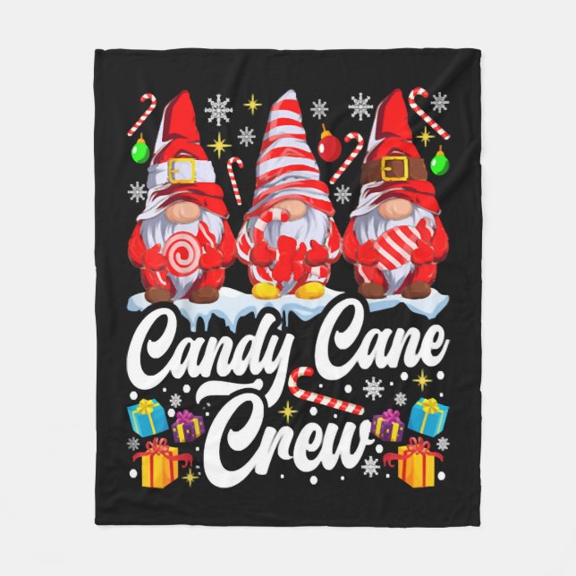 Couverture Polaire Sucre de canne Crew Christmas Candy Lover Gnome (Devant)