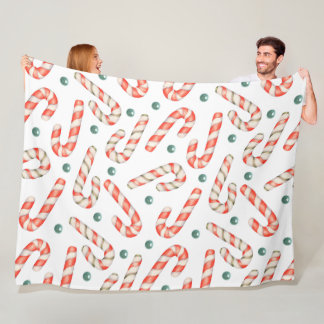 COUVERTURE POLAIRE SUCRES DE CANNE DE NOËL ROUGE ET BLANC