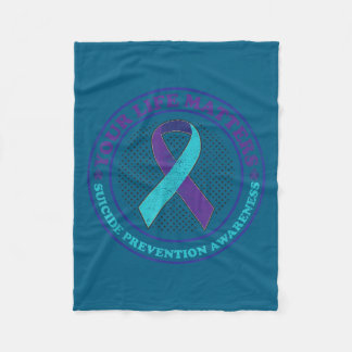 Couverture Polaire Suicide Prevention Awareness Teal &amp; Purple Rib
