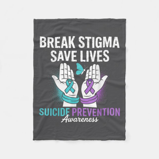 Couverture Polaire Suicide Prevention Suprt Break Stigma Suicide Awar (Devant)