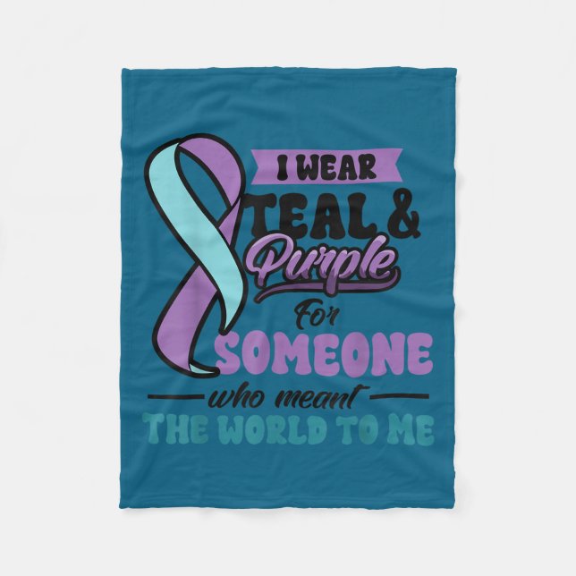 Couverture Polaire Suicide Prevention Wear Teal Purple Someone Meant  (Devant)