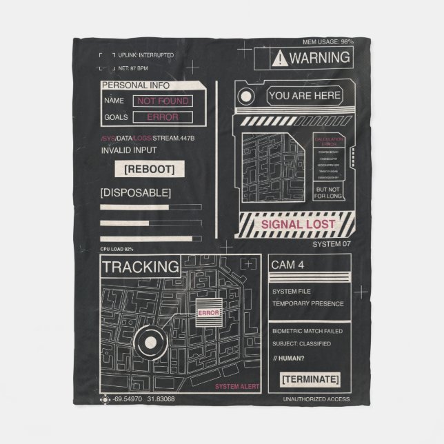 Couverture Polaire Suivi - Techno-Brutalist Streetwear Design (Devant)