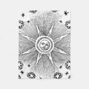 Couverture Polaire Sun Stars Antique Nuit Ciel Médiéval Zodiac