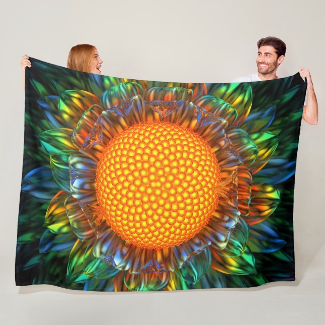 Couverture Polaire Sunburst Daisy (En situation)