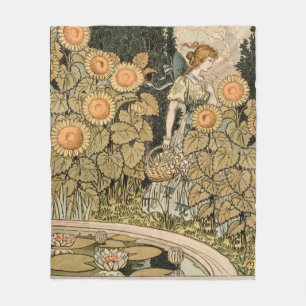 Couverture Polaire Sunflower Art Nouveau Jardin Grasset Femme