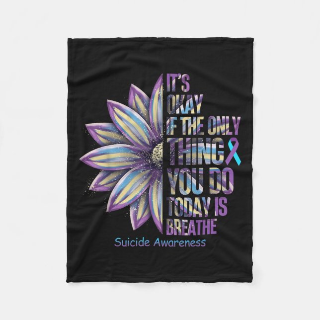 Couverture Polaire Sunflower Suicide Prevention Awareness Week Teal P (Devant)