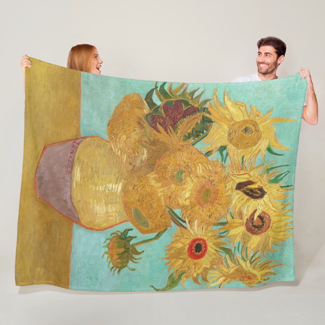 Couverture Polaire Sunflowers Vincent van Gogh (En situation)