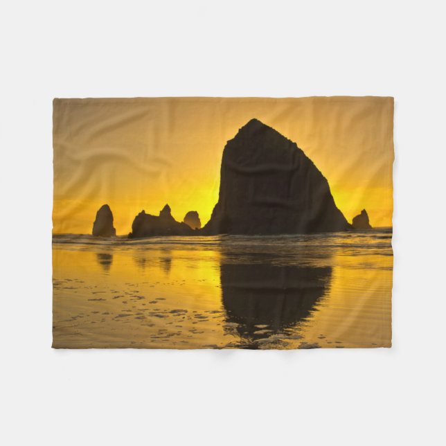 Couverture Polaire Sunset, Cannon Beach, Oregon, États-Unis (Devant (Horizontal))