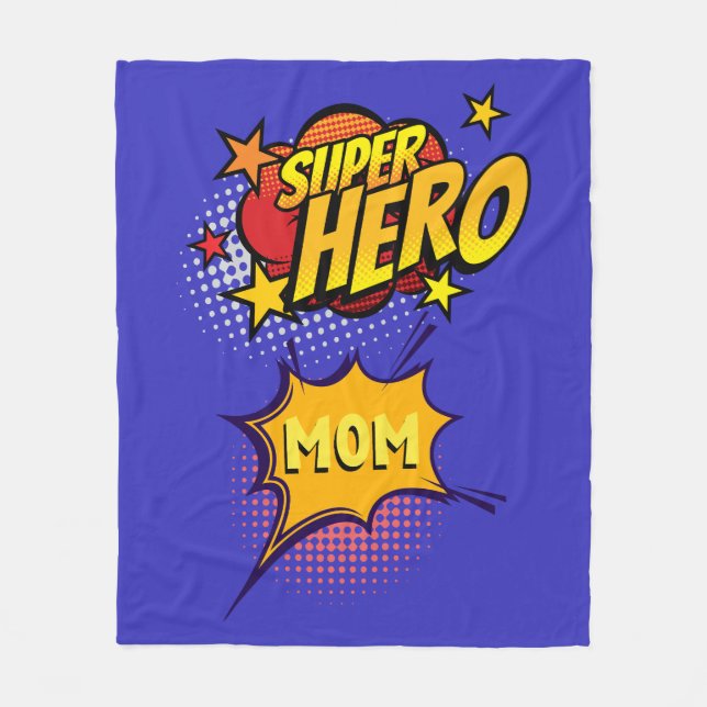 Couverture Polaire Super Hero Mom Comic Style de livre (Devant)