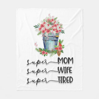 Couverture Polaire Super Maman Super Femme Super Fatigué