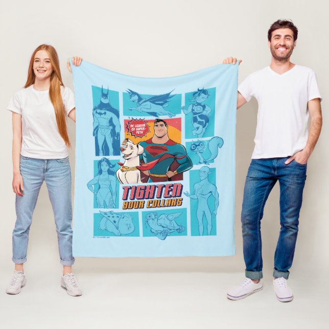 Couverture Polaire Super Pets & Justice League - Serrez vos colliers (En situation)