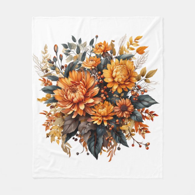 Couverture Polaire Superbe automne floral (Devant)
