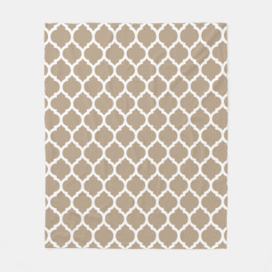 Couverture Polaire Superbe crème blanche Marocaine Quatrefoil Motif