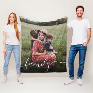 Couverture Polaire Superposition photo de script blanc de la famille