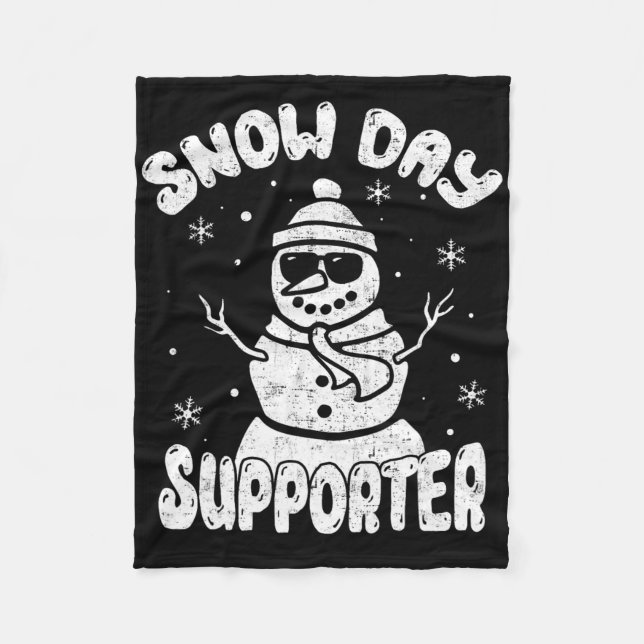 Couverture Polaire Supporter jour de neige Enseignant Étudiant Snowma (Devant)