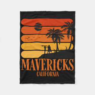 Couverture Polaire Surf Vintage Mavericks Beach California Retro S