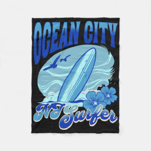 Couverture Polaire Surfeur du New Jersey Plage d'Ocean City Nj Surf S