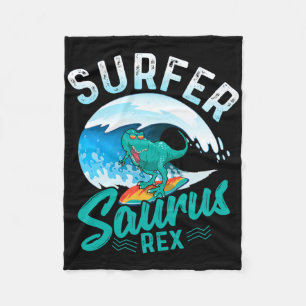 Couverture Polaire Surfeur Saurus Rex Dinosaure de Surf Dinosaure Sur