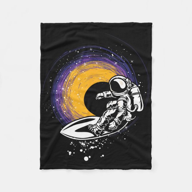 Couverture Polaire Surfing Astronaut - Galaxy Planets Space Spaceship (Devant)