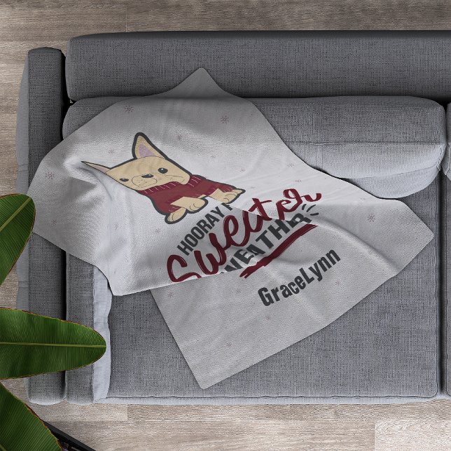 Couverture Polaire Sweat Météo Français Buldog (Créateur téléchargé)