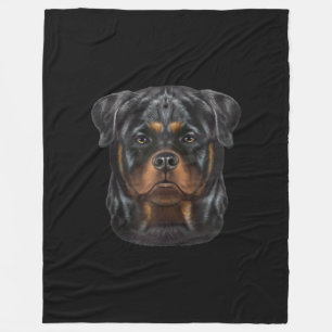 Couverture Polaire Sweat - shirt à capuche Zip Face Chien Rottweiler