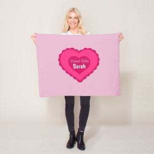Couverture Polaire Sweet Baby Valentine's Day Baby Girl Blanket