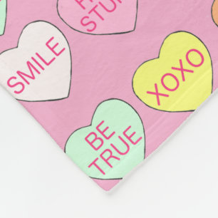 Couverture Polaire Sweet Candy Coeurs de conversation Saint-Valentin