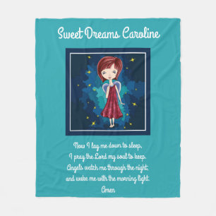 Couverture Polaire Sweet Dreams avec prière, personnalisées