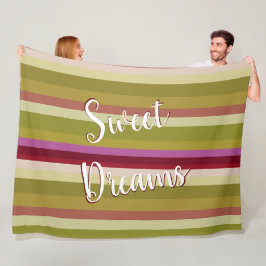 Couverture Polaire Sweet Dreams style orchidée rayures