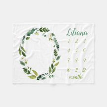Sweet Greenery Baby Name Monthly Milestone Photo