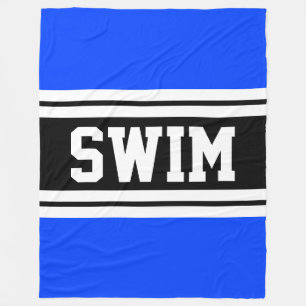 Couverture Polaire SWIM Gras Bleu Bleu Bleu Blanc Stripes De Course A