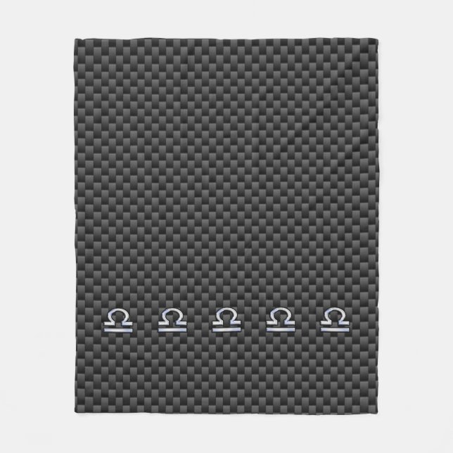 Couverture Polaire Symbole argenté de zodiaque de Balance sur la (Devant)