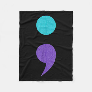 Couverture Polaire Symbole Art cool Du Semicolon Pour La Prévention D