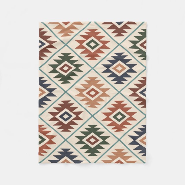 Couverture Polaire Symbole aztèque grand Motif stylisé (Devant)