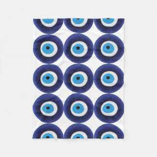 Couverture Polaire Symbole bleu de perle d'amulette mauvaise de