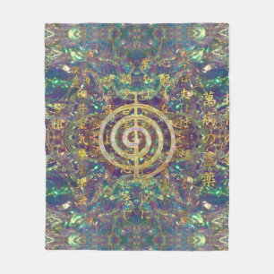 Couverture Polaire Symbole de Choku Rei d'or et préceptes de Reiki