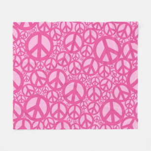 Couverture Polaire SYMBOLE DE LA PAIX Motif Rose
