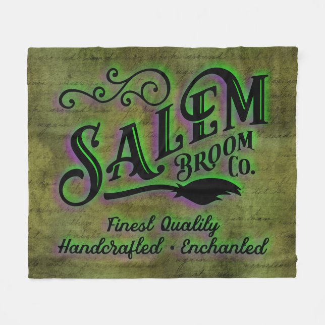 Couverture Polaire Symbole de la société Halloween Witch Salem Broom (Devant (Horizontal))