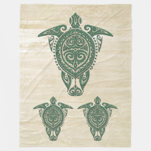 Couverture Polaire Symbole de la tortue de mer chamanique + vos idées