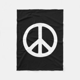 Couverture Polaire Symbole de paix noir et blanc