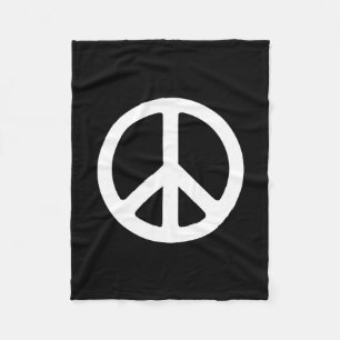 Couverture Polaire Symbole de paix noir et blanc