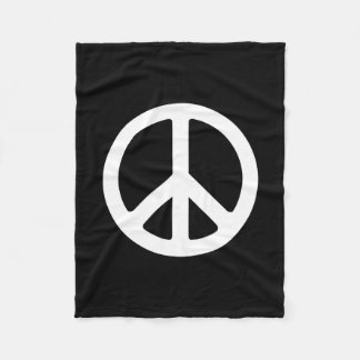 Couverture Polaire Symbole de paix noir et blanc