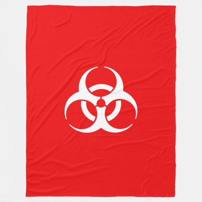 Couverture Polaire Symbole de risque biologique rouge et blanc (Devant)