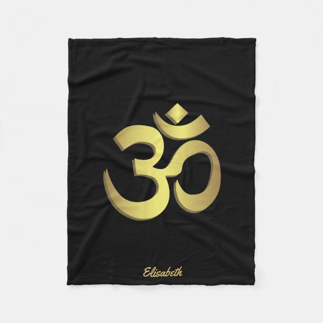 Couverture Polaire Symbole de yoga de l'OM (Aum) Namaste (Devant)