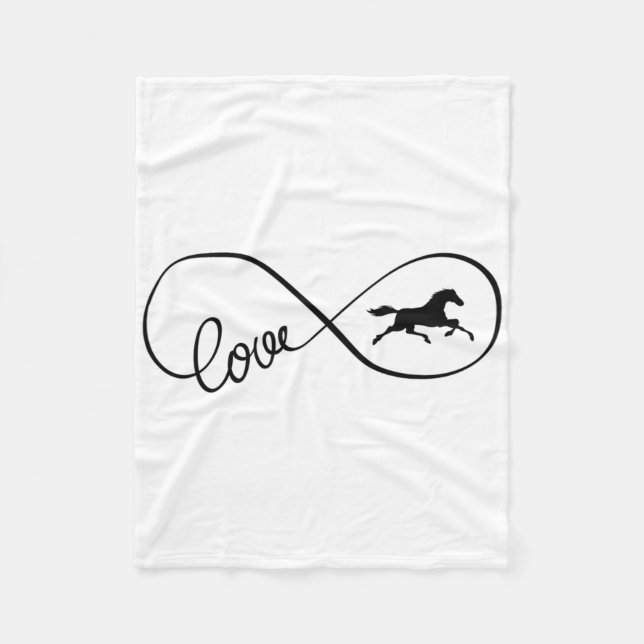 Couverture Polaire Symbole d'infini Art Amour Cheval Vêtements (Devant)