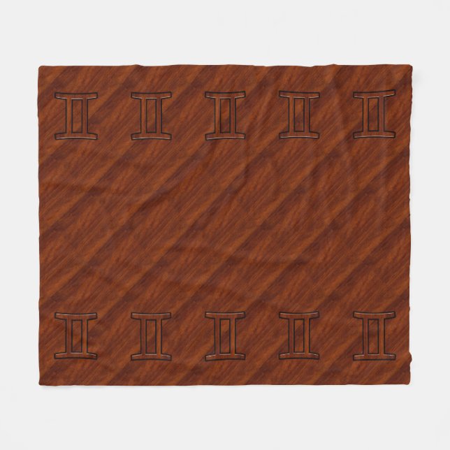 Couverture Polaire Symbole Gemini sur l'acajou Brown comme imprimé (Devant (Horizontal))